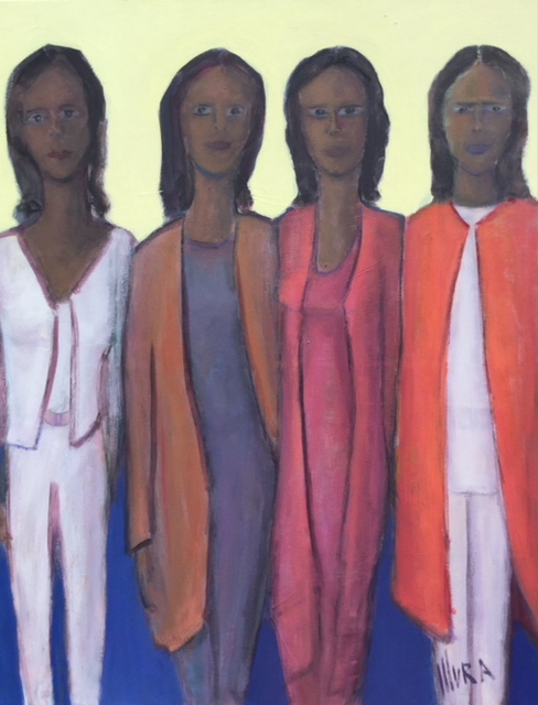 "Quattro donne" - inches 39x31 - Mura Emanuele